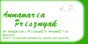 annamaria prisznyak business card